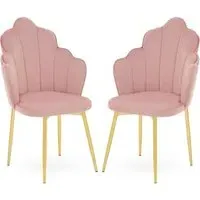 Tania Dining Chairs - Pink, Velvet