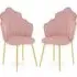 Tania Dining Chairs - Pink, Velvet