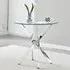 Tania Round Glass Dining Table - Clear, Chrome
