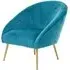 Tanya Velvet Occasional Chair with Gold Legs - Blue