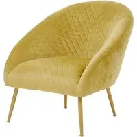 Tanya Velvet Occasional Chair with Gold Legs - Gold