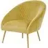 Tanya Velvet Occasional Chair with Gold Legs - Gold