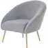 Tanya Velvet Occasional Chair with Gold Legs - Grey