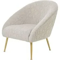 Tanya Velvet Occasional Chair with Gold Legs - Natural