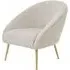 Tanya Velvet Occasional Chair with Gold Legs - Natural