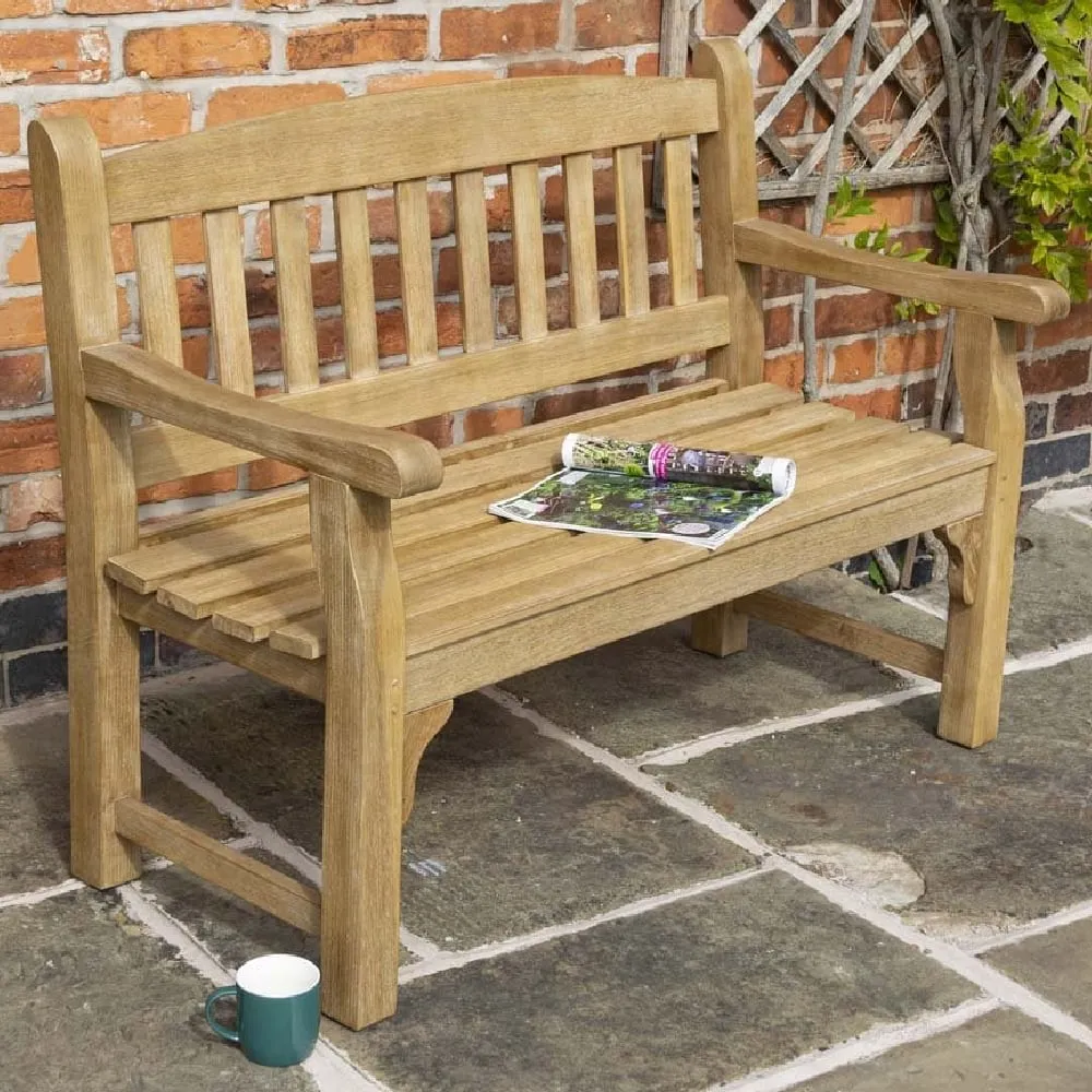 Taplow 2-Seater Garden Bench - Natural image