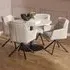 Taraji Marble Dining Table with 4 Chairs - White, Marble