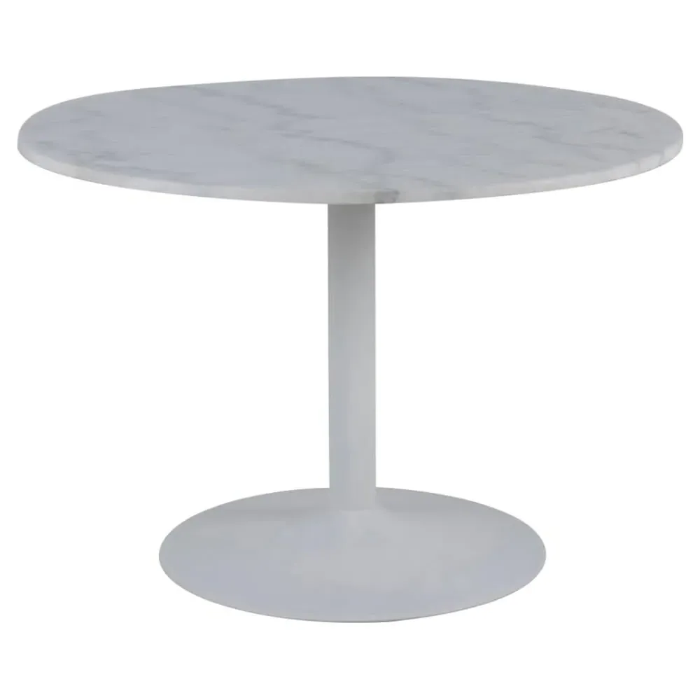 Taraji Round Dining Table - White, Marble image
