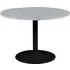 Taraji Round Dining Table with Black Base - White, Marble