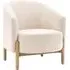 Taranto Fabric Armchair with Wooden Legs - Natural