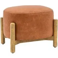 Taranto Foot Stool - Vintage Brown, Faux Leather