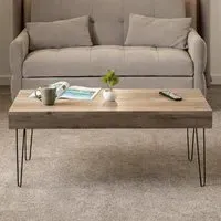 Tarboro Wooden Coffee Table - Medium Oak, Black