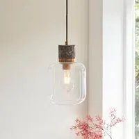 Tarrytown Clear Glass Pendant Light - Brown, Marble