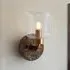 Tarrytown Clear Glass Wall Light - Dark Brown, Marble