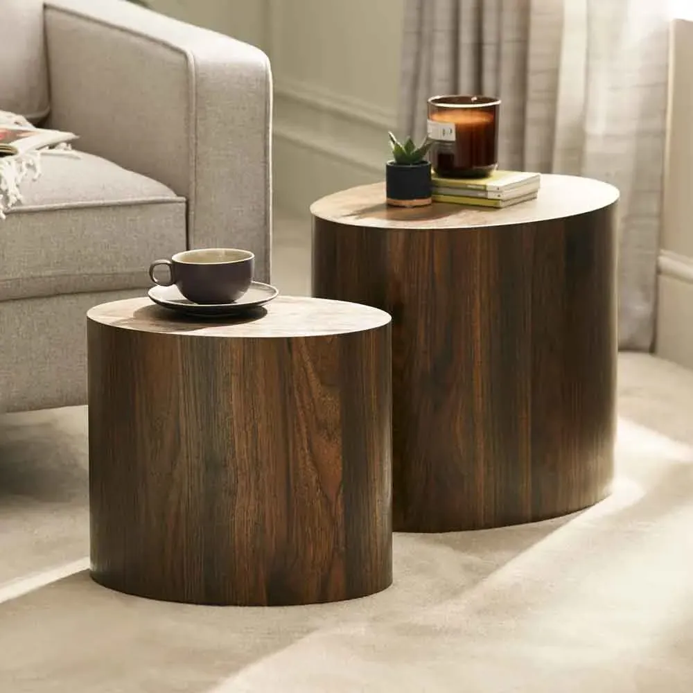 Tarrytown Oval Nest of 2 Tables - Walnut, Wood product