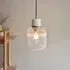 Tarrytown Ribbed Glass Pendant Light - White, Volakas Marble