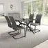 Tarsus Ceramic Dining Table with 4 Clisson Chairs - Grey