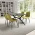 Tarsus Ceramic Dining Table with 4 Vestal Chairs - Yellow