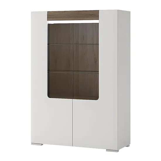 Tartu Low Display Cabinet 2 Doors with LED - White High Gloss product