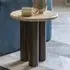 Tartu Side Table - Travertine, Mango Wood