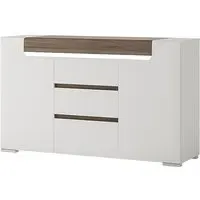 Tartu Sideboard 2 Doors 3 Drawers with LED - White