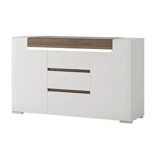 Tartu Sideboard 2 Doors 3 Drawers with LED - White image