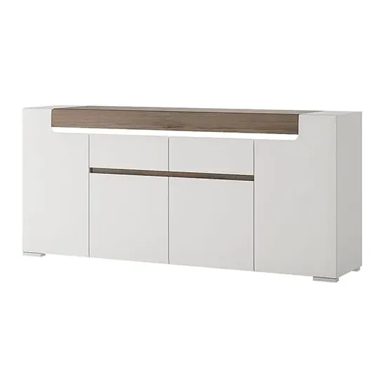 Tartu Sideboard 2 Doors 4 Drawers with LED - White