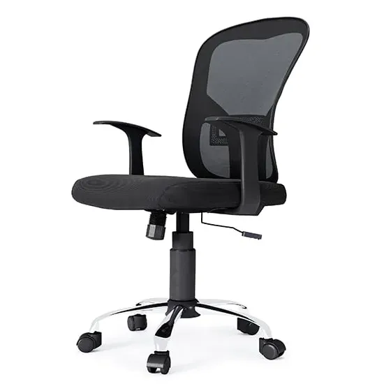 Tarvin Mesh Office Chair with Lumbar Support - Black, Fabric image