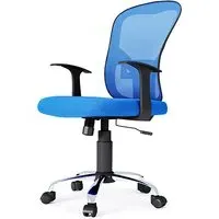 Tarvin Mesh Office Chair with Lumbar Support - Blue, Fabric