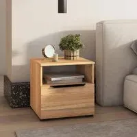 Tarzana Bedside Cabinet with 1 Drawer - Mauvella Oak