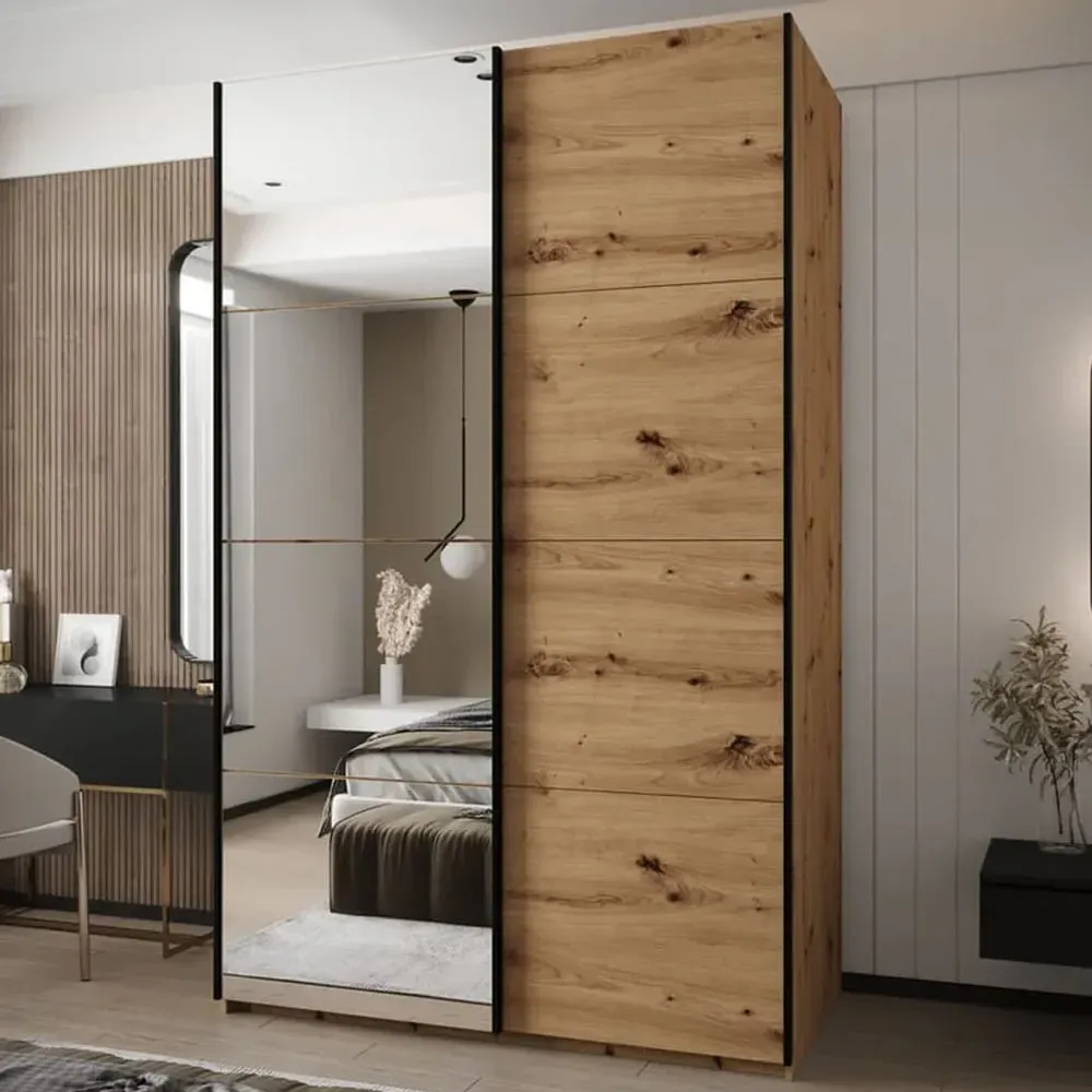 Tarzana III Wardrobe with 2 Sliding Doors - Artisan Oak image