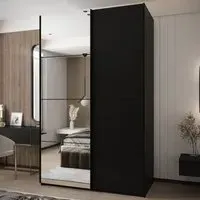 Tarzana III Wardrobe with 2 Sliding Doors - Black