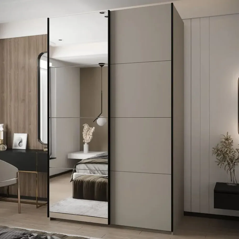 Tarzana III Wardrobe with 2 Sliding Doors - Cashmere