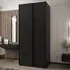 Tarzana Wardrobe with Sliding Doors - Black, Laminated Board