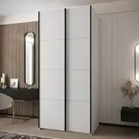 Tarzana Wardrobe with Sliding Doors - White, Laminated Board