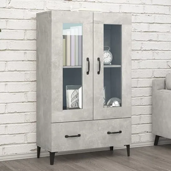 Taszi Highboard with 2 Doors 1 Drawer - Concrete Effect image