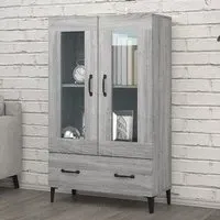 Taszi Highboard with 2 Doors 1 Drawer - Grey Sonoma Oak