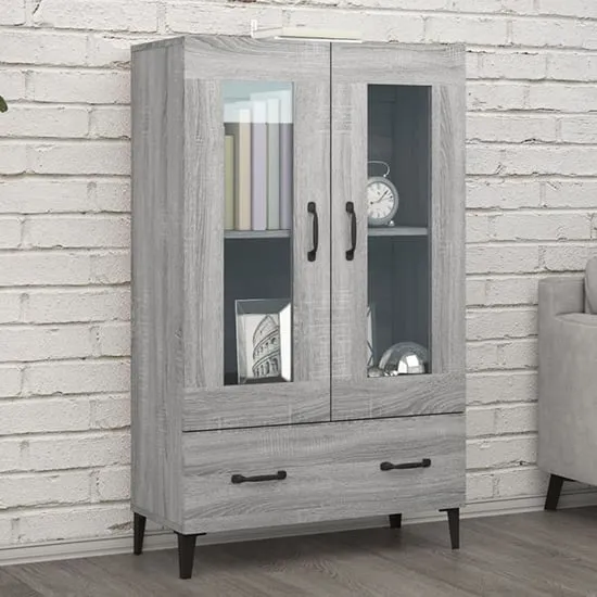 Taszi Highboard with 2 Doors 1 Drawer - Grey Sonoma Oak
