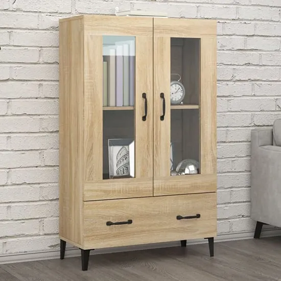 Taszi Highboard with 2 Doors 1 Drawer - Sonoma Oak