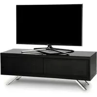 Tavin TV Stand with Storage - Black, Glass
