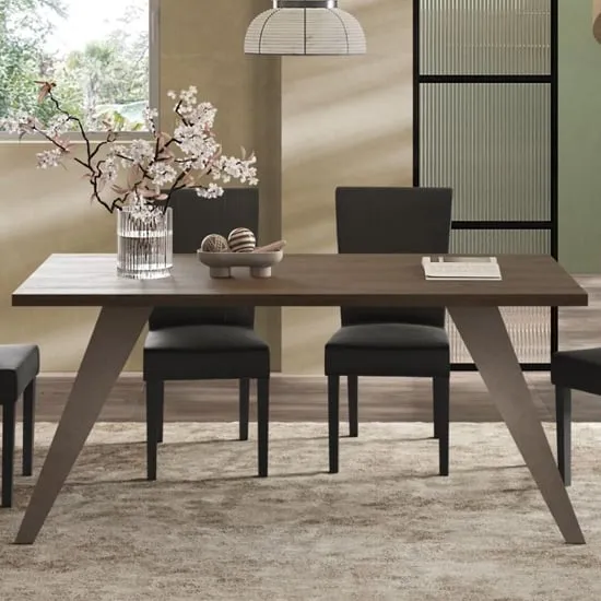 Tavira 180cm Dining Table with Metal Legs - Dark Oak image