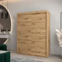 Tavira 2-Door Sliding Wardrobe - Artisan Oak