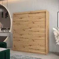 Tavira 2-Door Sliding Wardrobe - Artisan Oak