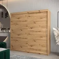 Tavira 2-Door Sliding Wardrobe - Artisan Oak