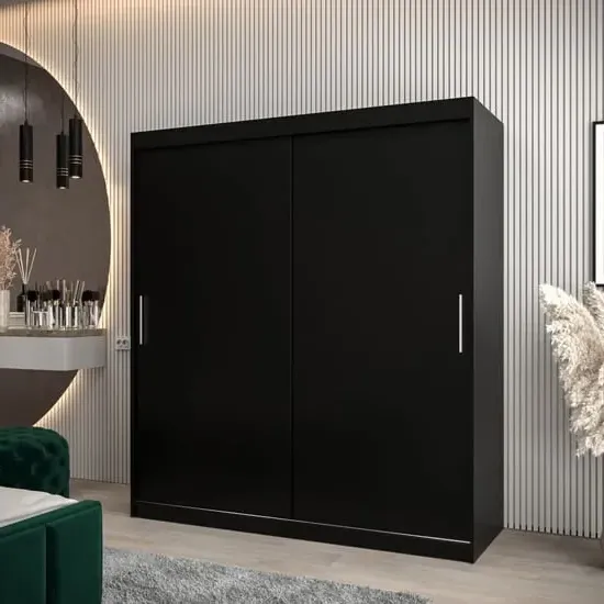 Tavira 2-Door Sliding Wardrobe - Black