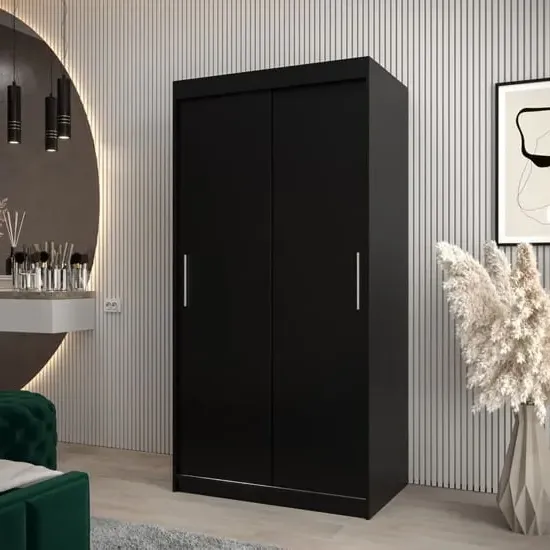 Tavira 2-Door Sliding Wardrobe - Black