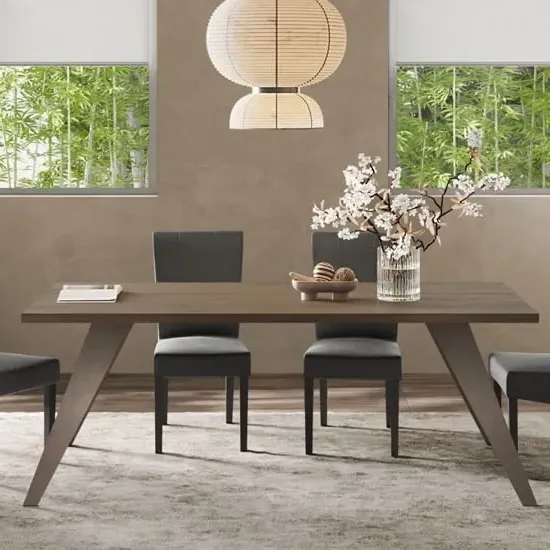 Tavira 210cm Dining Table with Metal Legs - Dark Oak