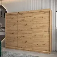 Tavira 3-Door Sliding Wardrobe - Artisan Oak