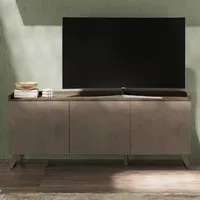 Tavira 3 Door TV Stand - Dark Oak, Bronze