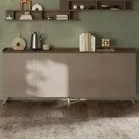 Tavira 4 Door Sideboard - Dark Oak, Bronze